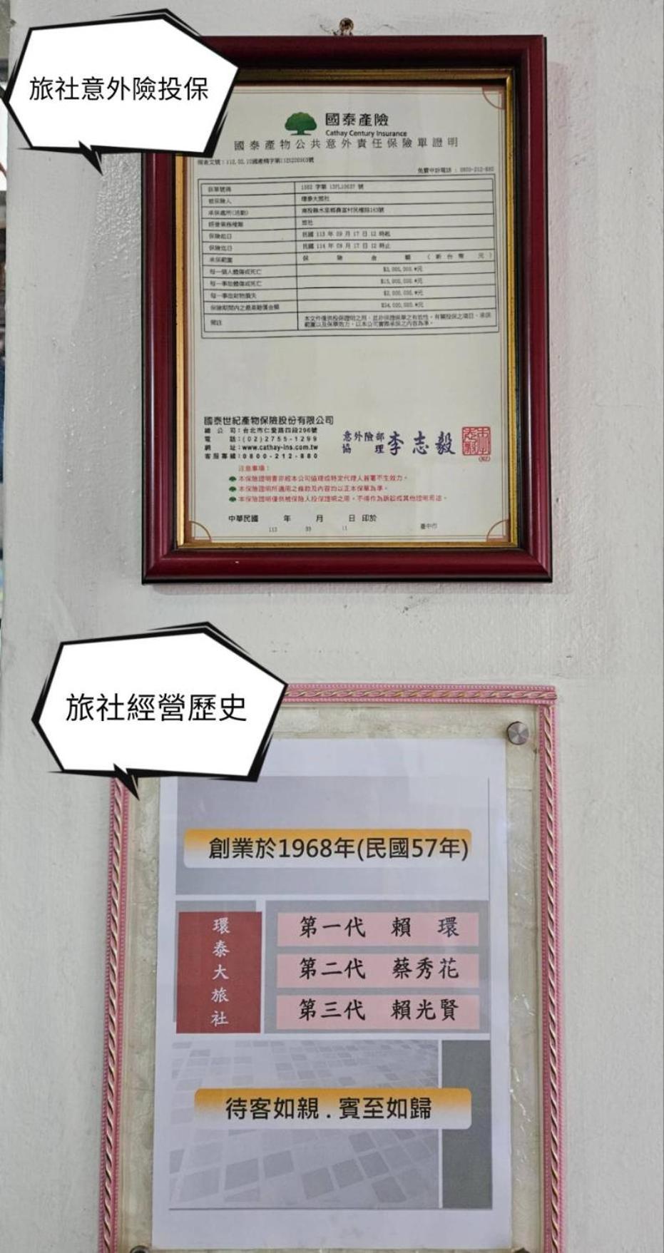 環泰大旅社 A Go Da 單未留電話不接單 Hotel Shuili Exterior photo